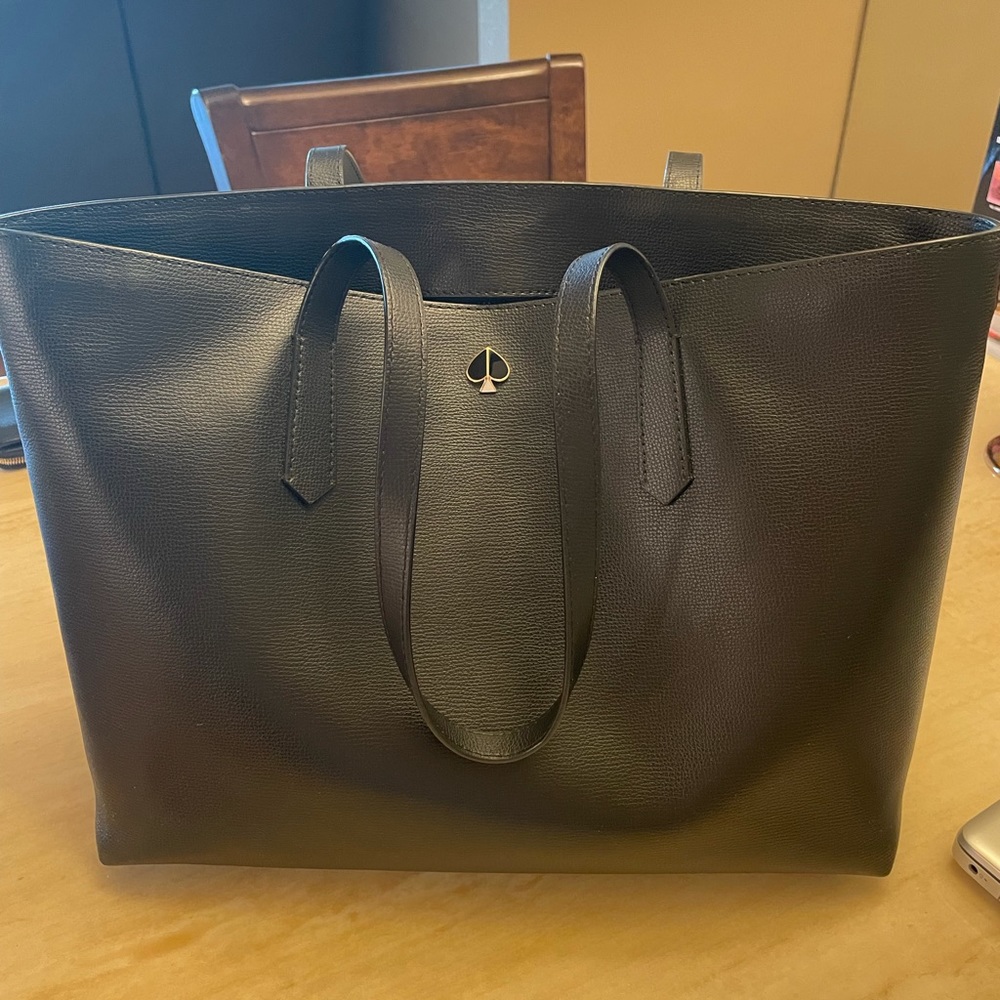 Black leather Kate spade tote